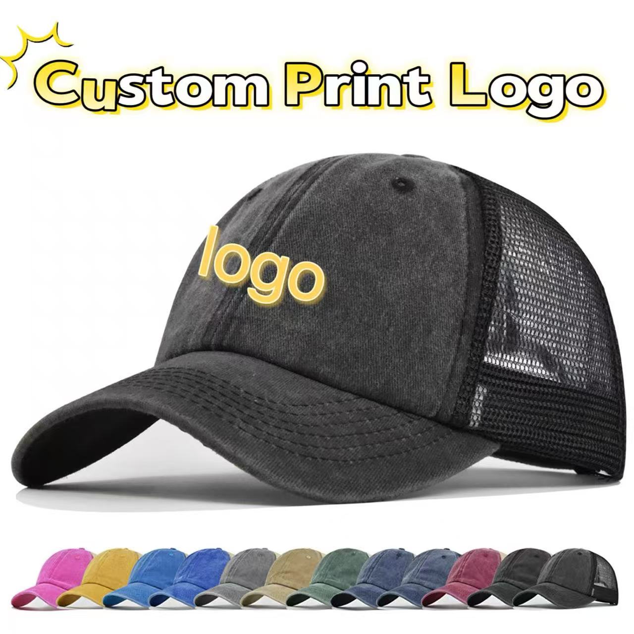 Men'S Fashion With Hat - Czapka z siateczką z nadrukiem logo,