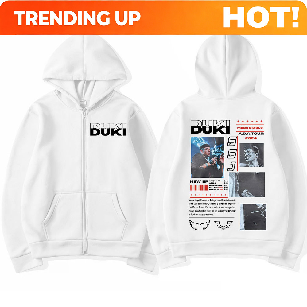 Mens Fashion Zip Up Hoodies - Bluzy z kapturem Rapper Duki ADA