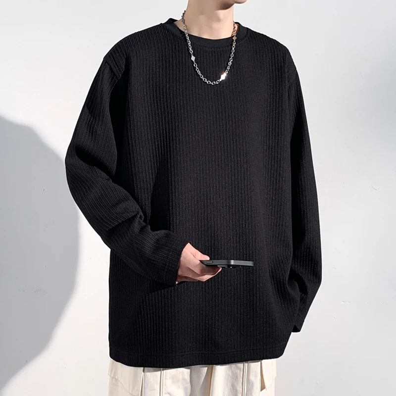 Men'S Fashion T Shirts - Męska koszulka z długim rękawem, dzianinowa,