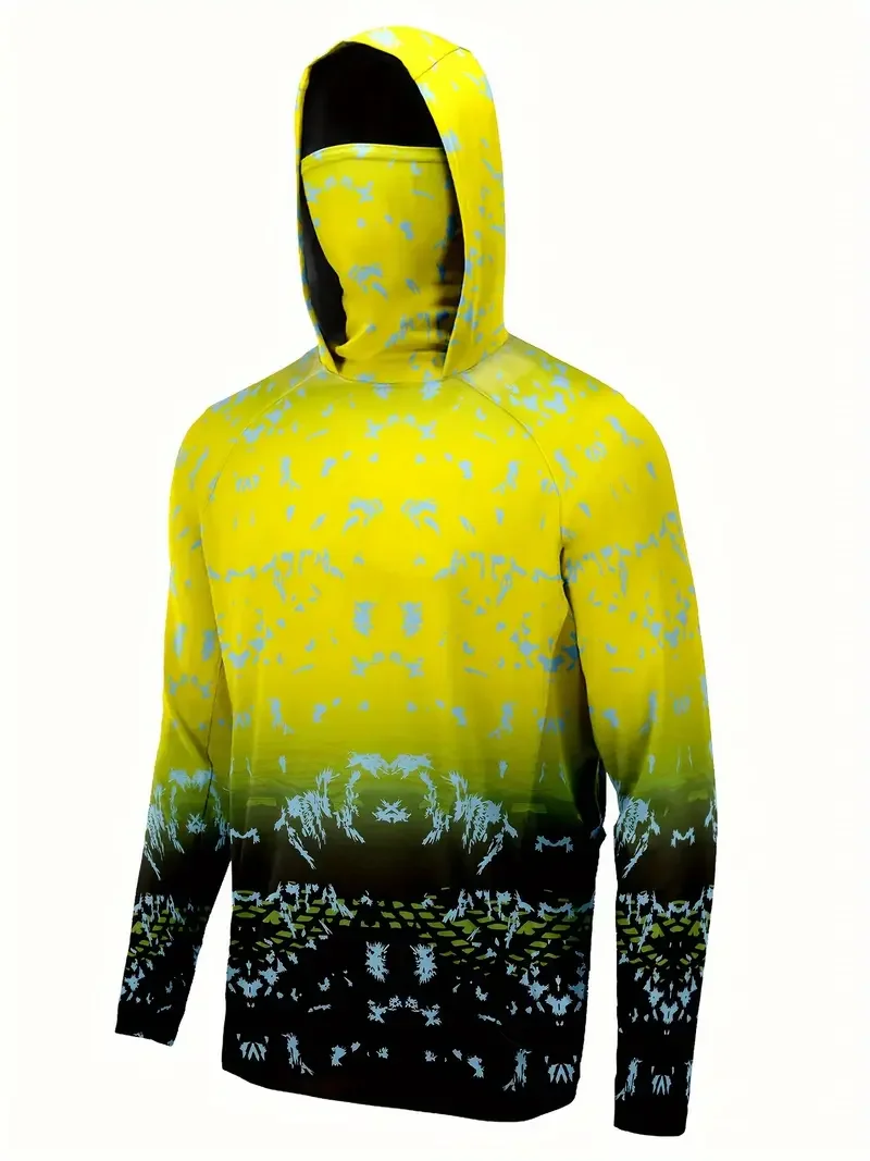 Mens Fashion Summer - Koszulka wędkarska z kapturem, męska odzież